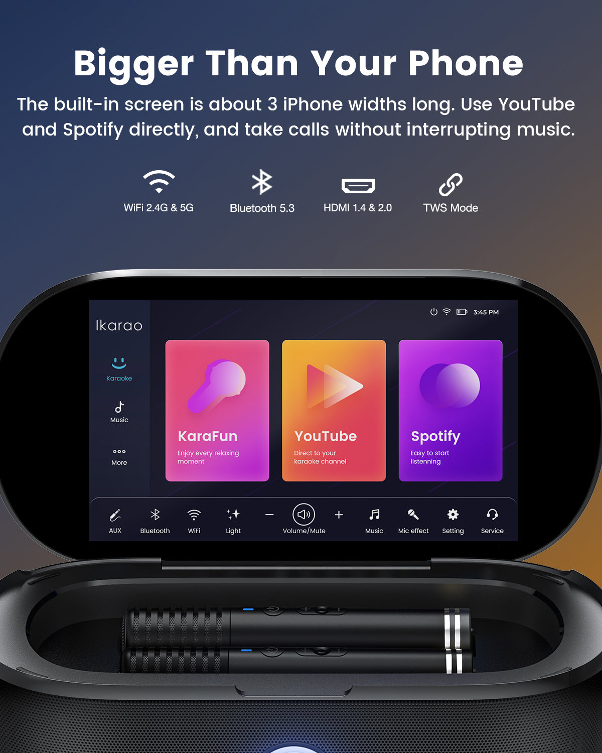 IKARAO Shell S1 - Smart Multimedia Speaker with Karaoke